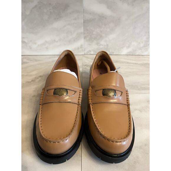 Free People Women’s Liv Penny Loafers Slip On Camel Size 8 Leather Upper NIB - Picture 2 of 8